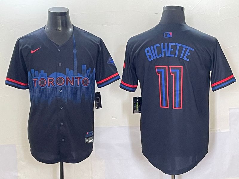 Men 2025 Toronto Blue Jays #11 Bichette Black Joint Name Nike MLB Jersey style 11->toronto blue jays->MLB Jersey